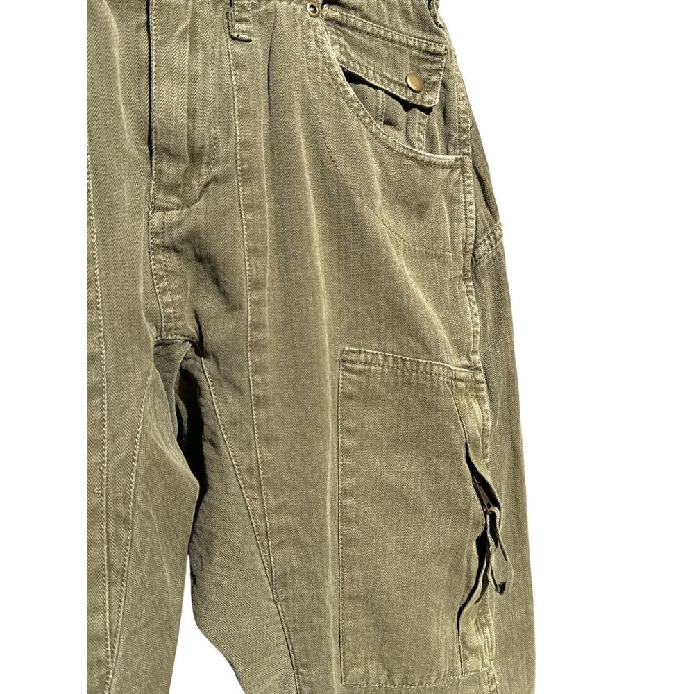 Free People‎ Cotton Olive Green Rule Breaker Slim Cargo Utility Pants 0 - Picture 6 of 13